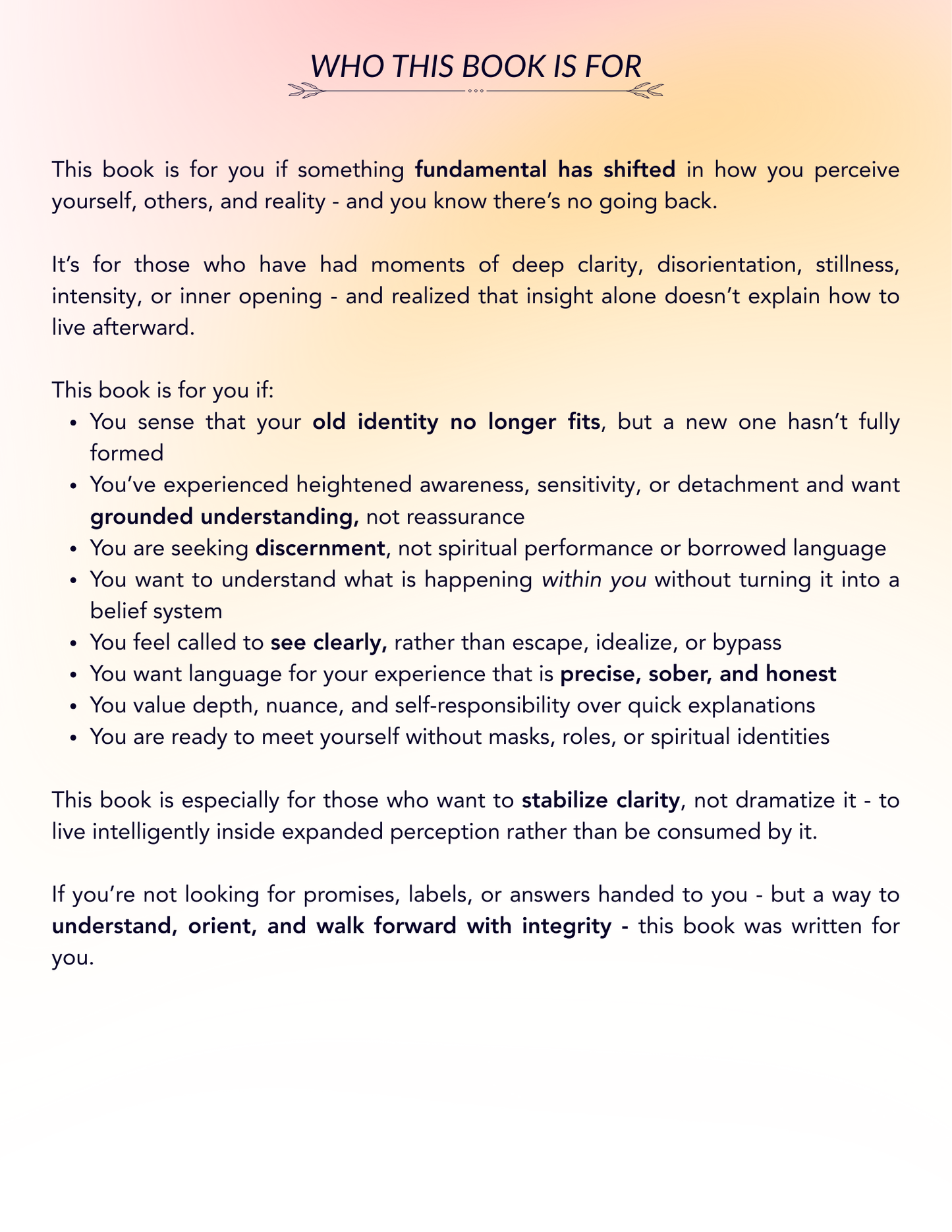 Awakened - A Practical Manual For the Newly Conscious