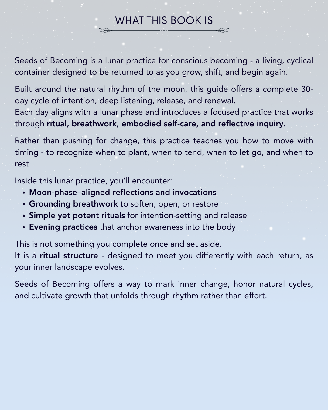 Seeds of Becoming - Whispers, Rituals & Sacred Self-Care Beneath Every Moon Phase