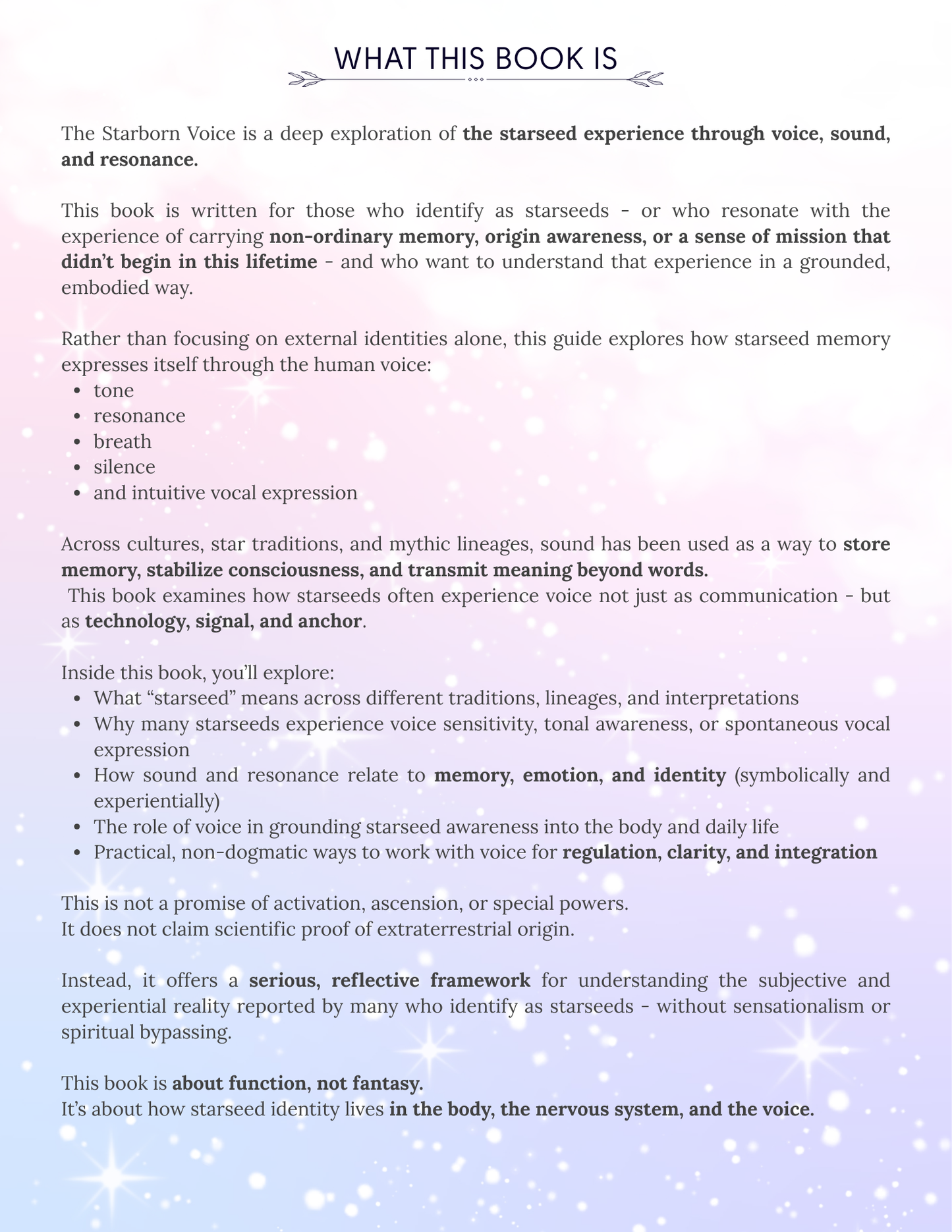 The Starborn Voice - A Practical Guide to Starseed Identity, Lineage & Voice Activation